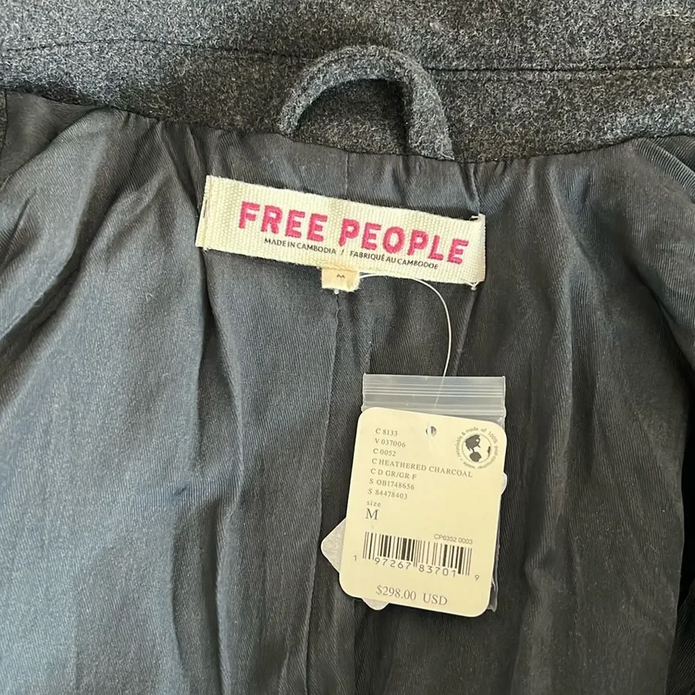 Free People Victoria Flared Wool-Blend Coat, NWT, Size M